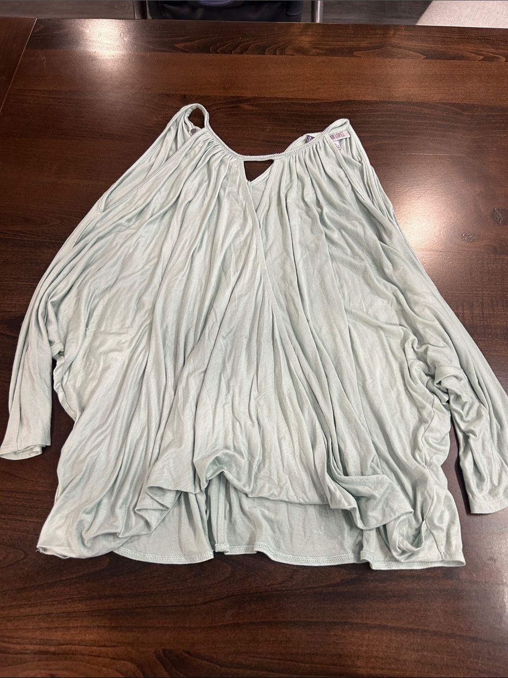 Jennifer Lopez Light Sage Green Flowing Long-Sleeve Tunic